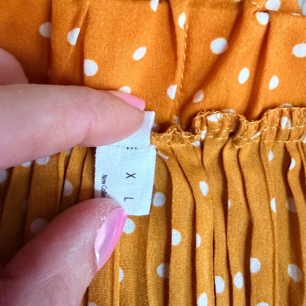 EXLURA Polka Dot Yellow skirt size M - Picture 6 of 8